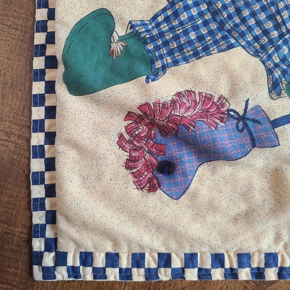 Vtg Raggedy Ann & Andy Baby Quilt Wall Hanging Throw Blanket Nursery Handmade - Picture 8 of 15